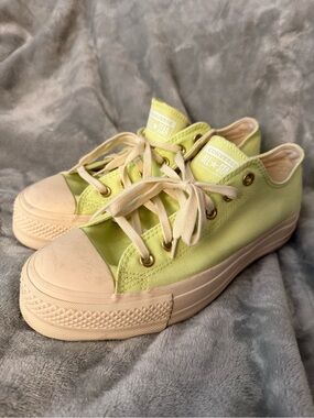 Converse Low-Top Canvas Sneakers in Lime Yellow